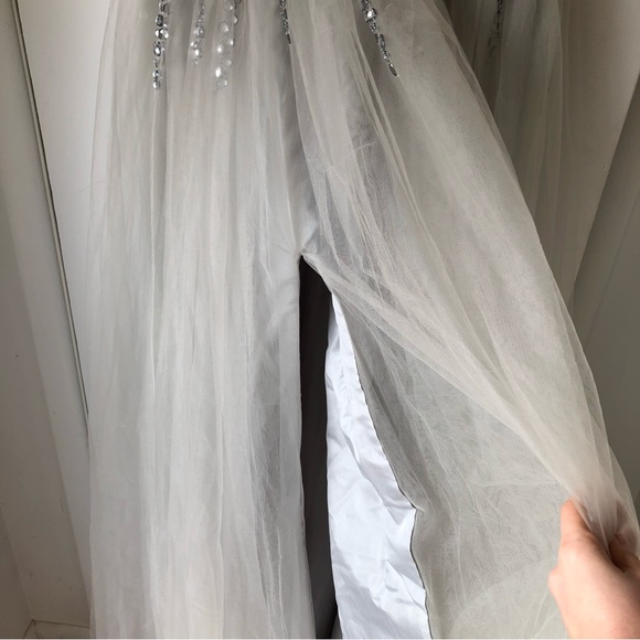 Jeweled Formal Dress with Slit - Picture 14 of 15